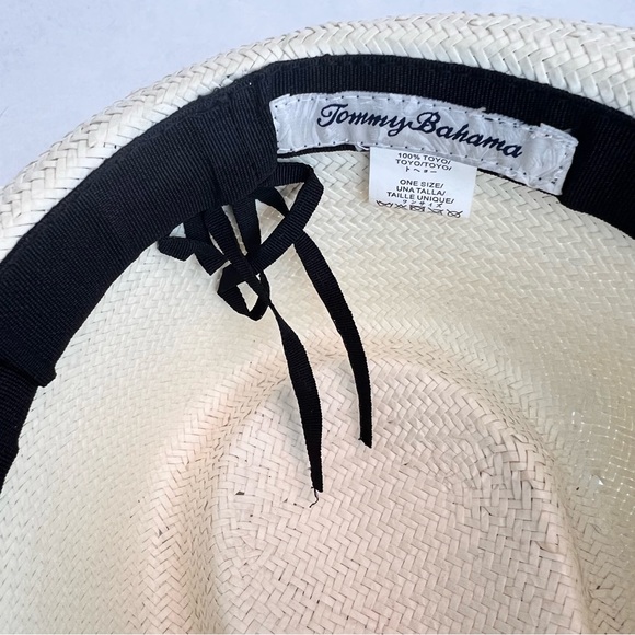 SALE TODAY!✨Tommy Bahama Cream/Black Stylish Straw Raffia Hat - Picture 14 of 15